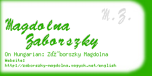 magdolna zaborszky business card